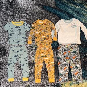 Wonder Nation Dinosaur Pajama Set - Blue, Yellow, Gray